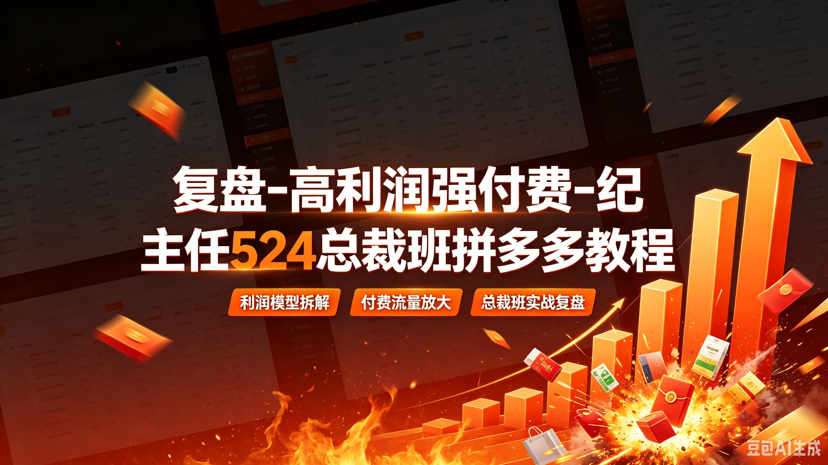 【精】复盘-高利润强付费-纪主任524总裁班拼多多教程-集课