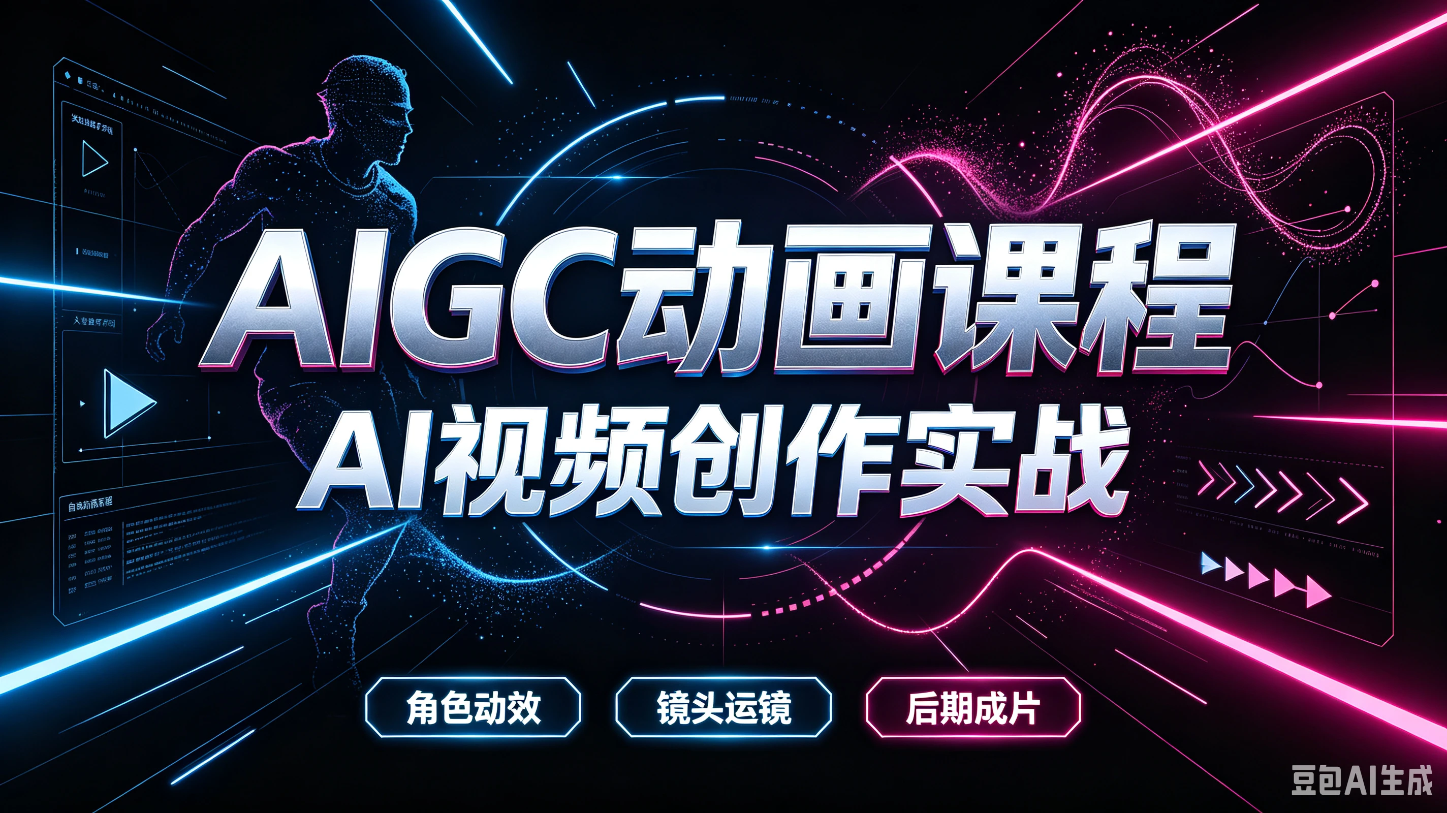 【精】AIGC动画课程，AI视频创作实战，角色动效、镜头运镜、后期成片-集课