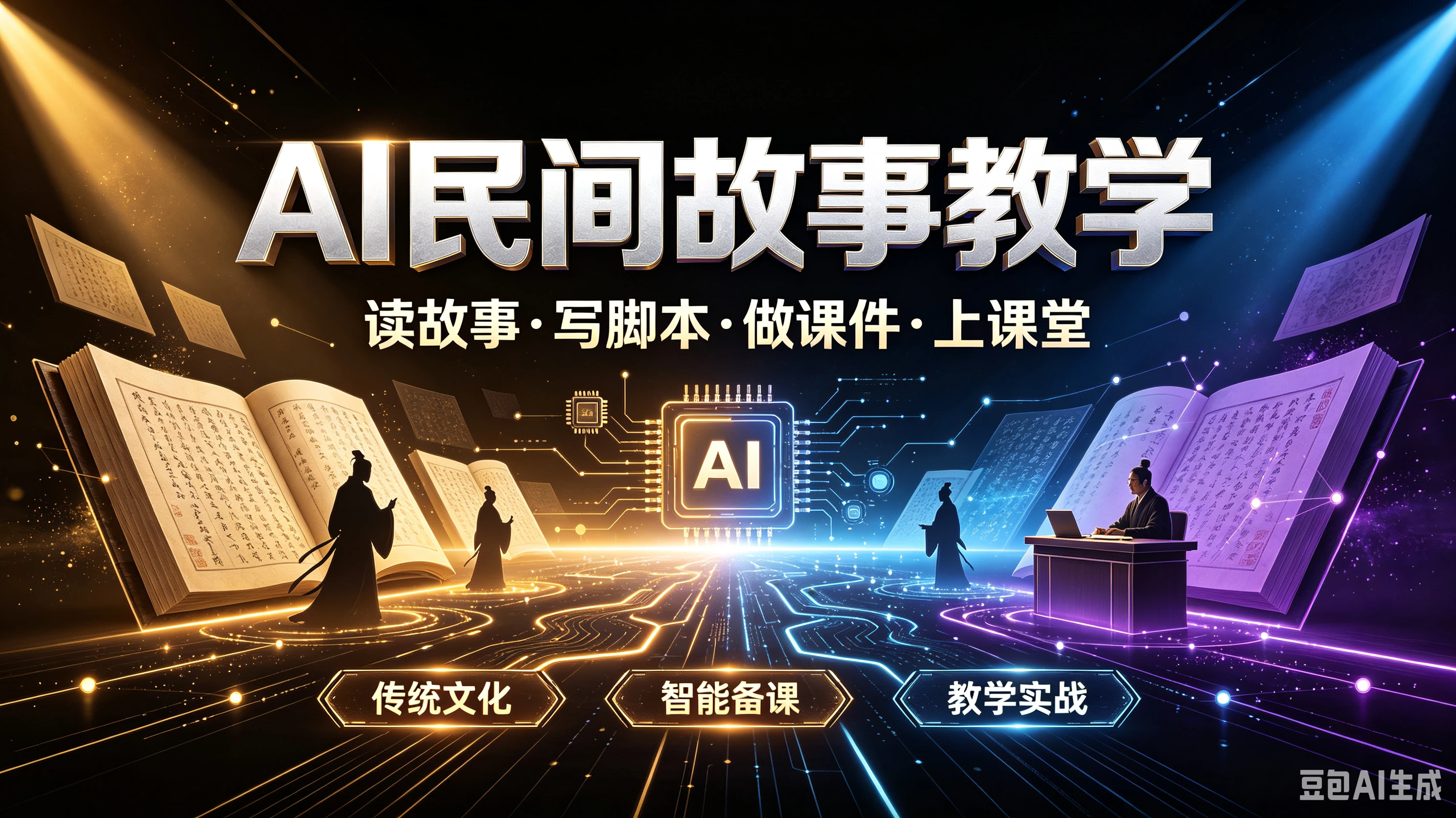 AI民间故事教学读故事·写脚本·做课件·上课堂，传统文化、智能备课、教学实战-集课
