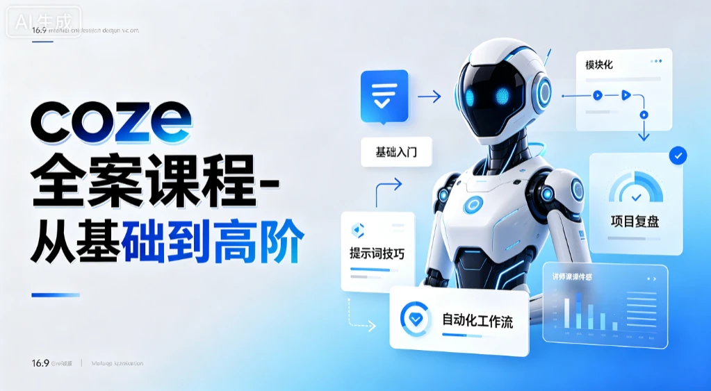 【精】coze全案课程-从基础到高阶，零基础扫盲到高阶精通，智能体创建+工作流搭建全链路-集课