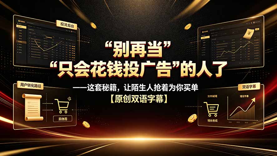 别再当“只会花钱投广告”的人了——这套秘籍，让陌生人抢着为你买单【原创双语字幕】-集课