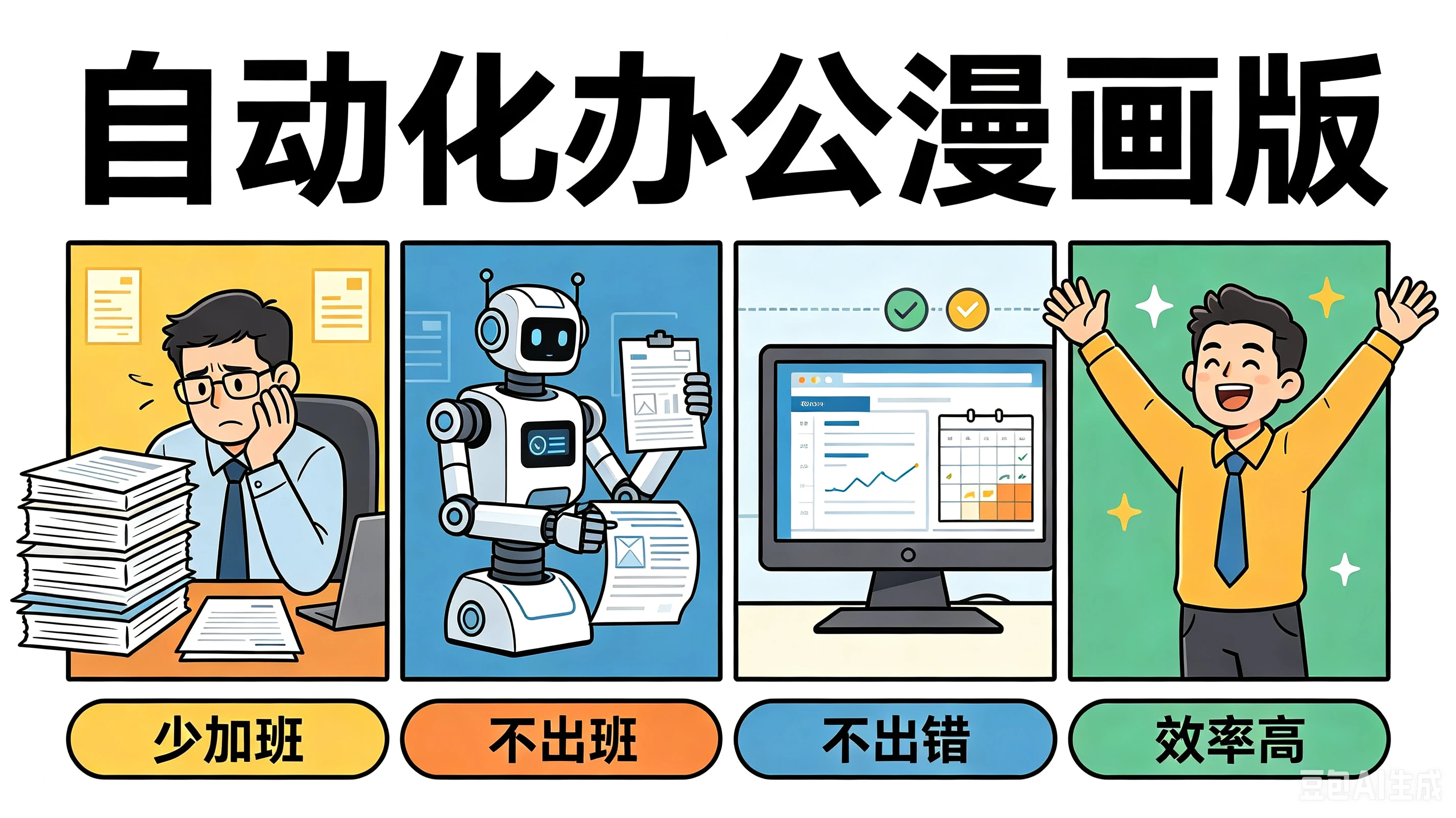 【精】自动化办公漫画版，少加班、不出班、不出错、效率高-集课