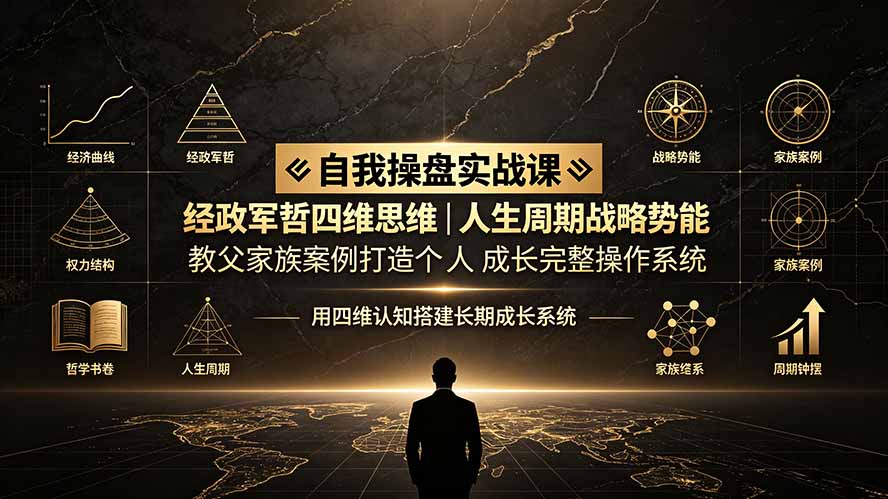 自我操盘实战课：经政军哲四维思维｜人生周期战略势能｜教父家族案例打造个人成长完整操作系统-集课
