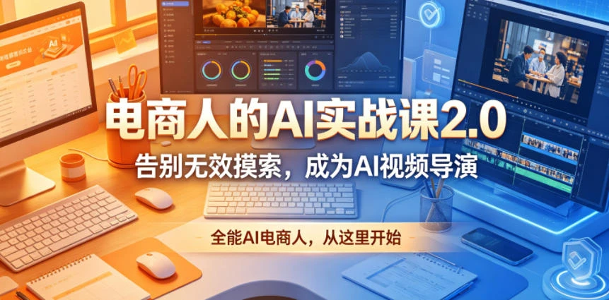 【精】电商人的AI实战课2.0,告别无效摸索,成为AI视频导演,全能AI电商人,从这里开始 【精】电商人的AI实战课2.0,告别无效摸索,成为AI视频导演,全能AI电商人,从这里开始