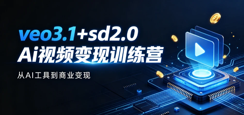 【精】veo3.1+sd2.0Ai视频变现训练营，从AI工具到商业变现-集课