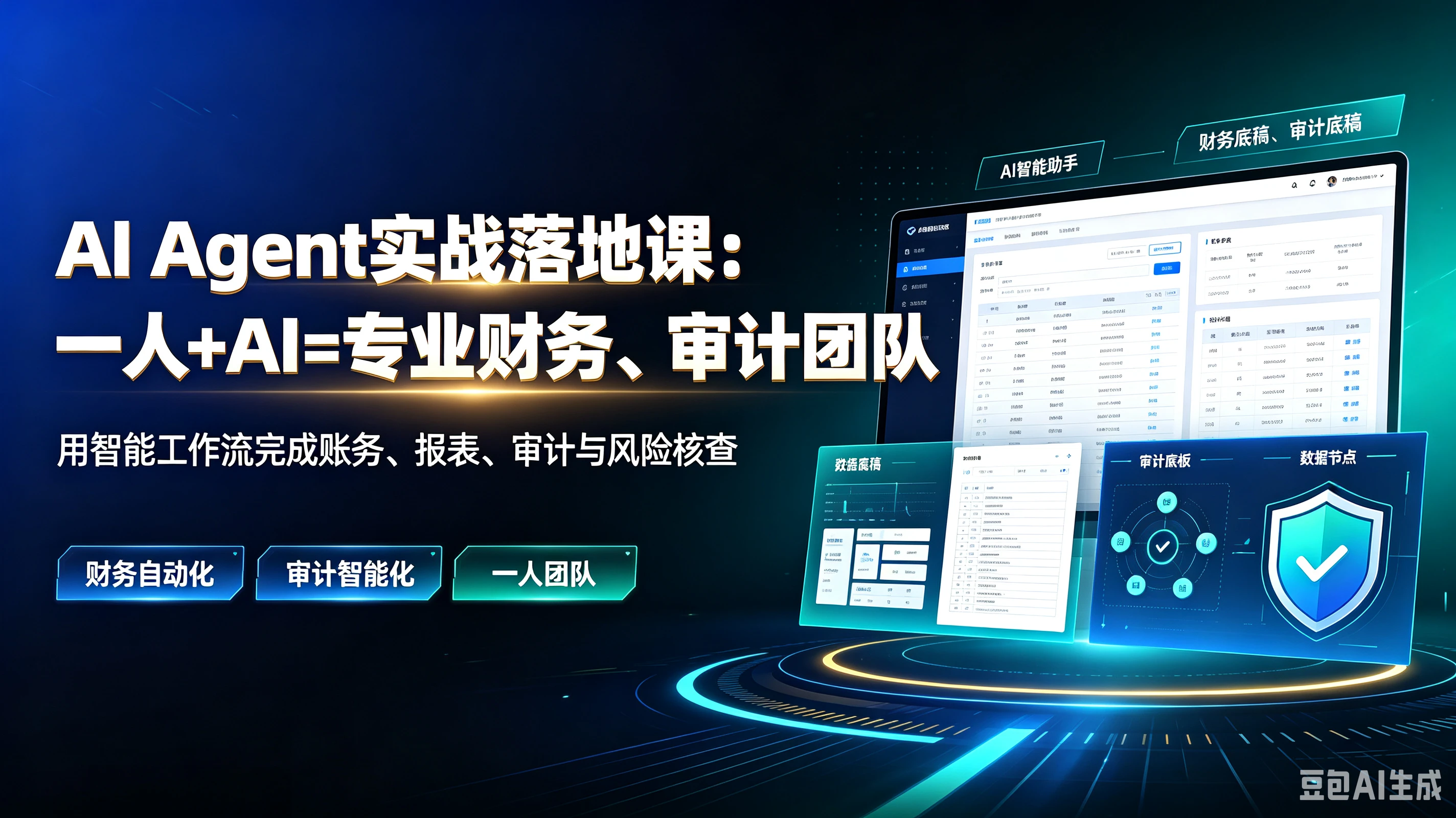 【精】AlAgent实战落地课：一人+AI=专业财务、审计团队用智能工作流完成账务、报表、审计与风险核，财务自动化、审计智能化、一人团队-集课