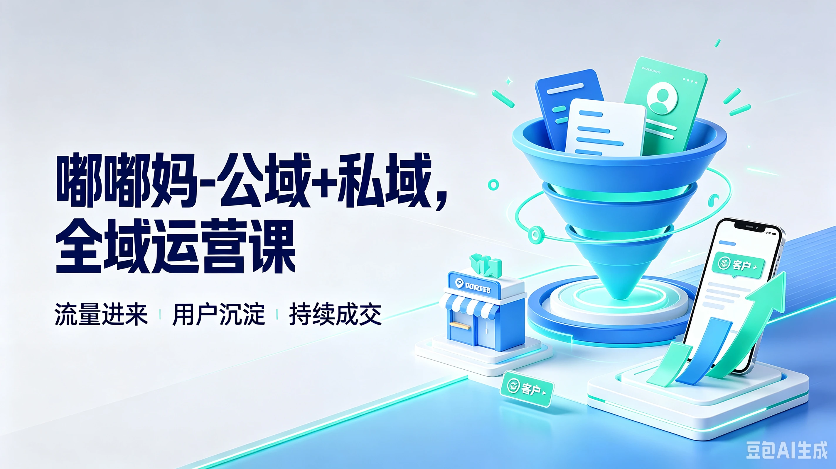 【精】嘟嘟妈-公域+私域，全域运营课，流量进来、用户沉淀，持续成交-集课