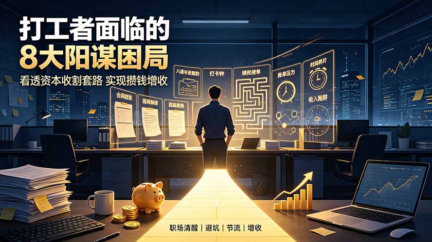 付费文章：打工者面临的8大阳谋困局，看透资本收割套路实现攒钱增收-集课