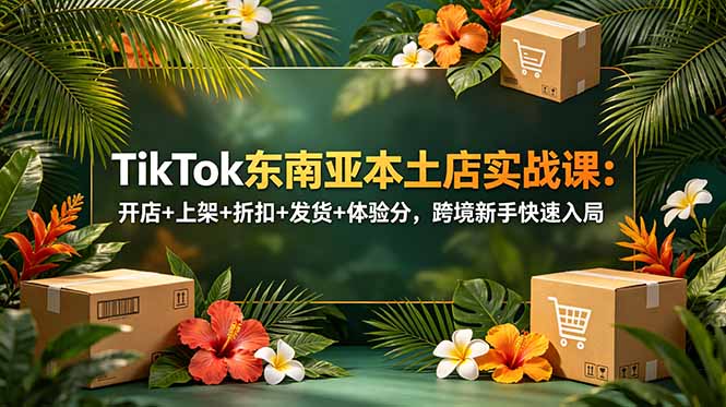 【精】TikTok东南亚本土店实战课：开店+上架+折扣+发货+体验分，跨境新手快速入局-集课