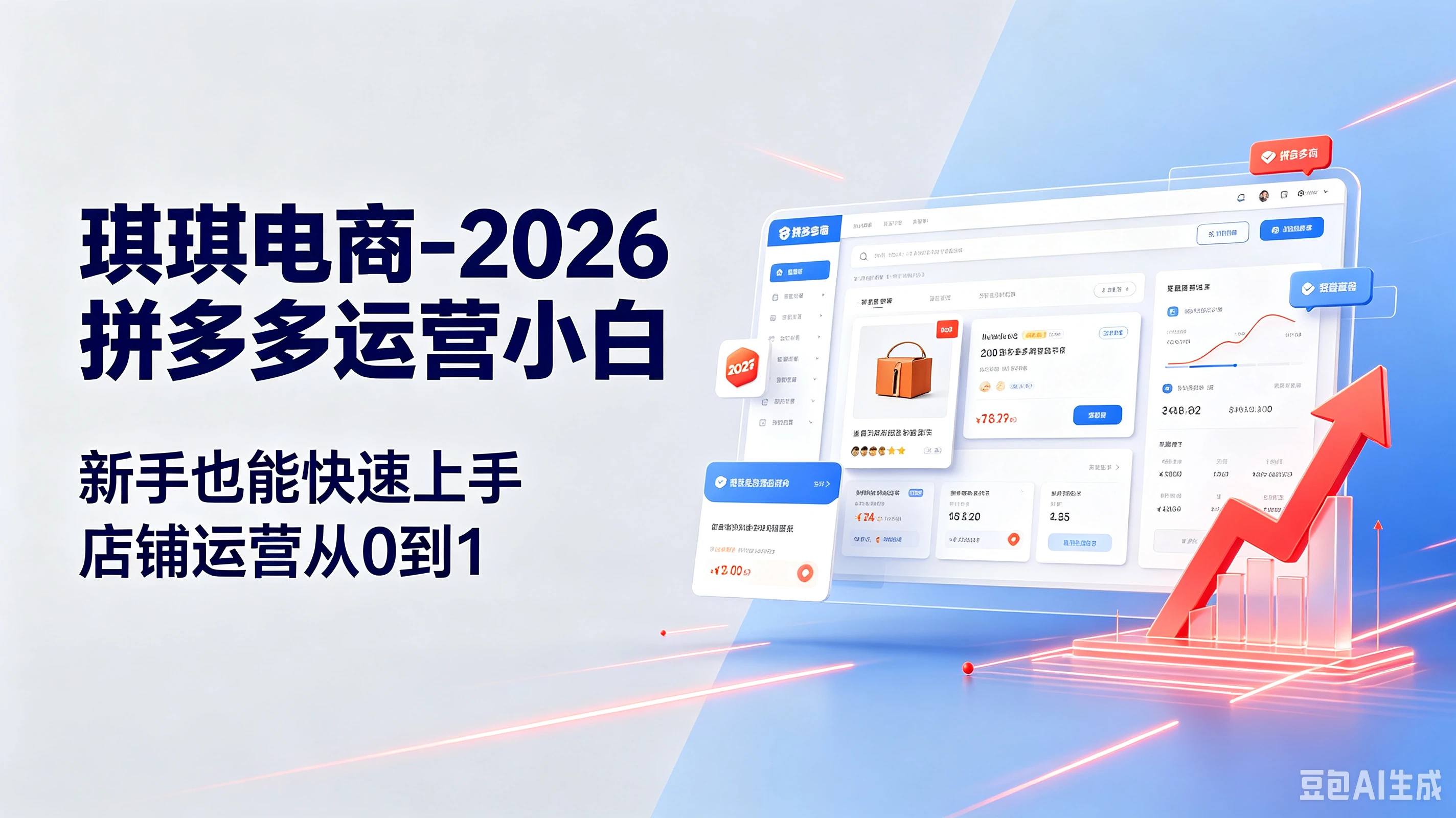 【精】琪琪电商-2026拼多多运营小白，新手也能快速上手，店铺运营从0到1-集课