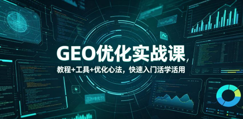 【精】GEO优化实战课，教程+工具+优化心法，快速入门活学活用-集课