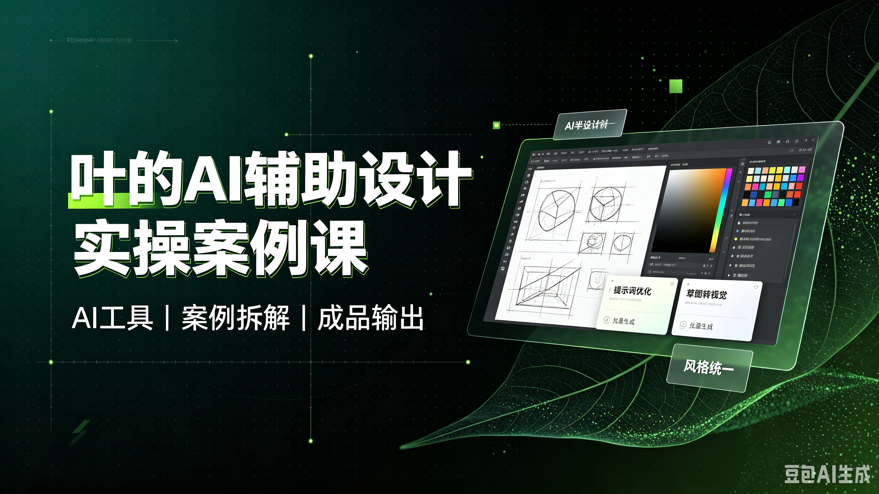 【精】叶的AI辅助设计实操案例课,AI工具、案例拆解、成品输出 【精】叶的AI辅助设计实操案例课,AI工具、案例拆解、成品输出