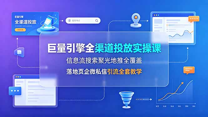 巨量引擎全渠道投放实操课,信息流搜索聚光地推全覆盖,落地页企微私信引流全套教学 巨量引擎全渠道投放实操课,信息流搜索聚光地推全覆盖,落地页企微私信引流全套教学
