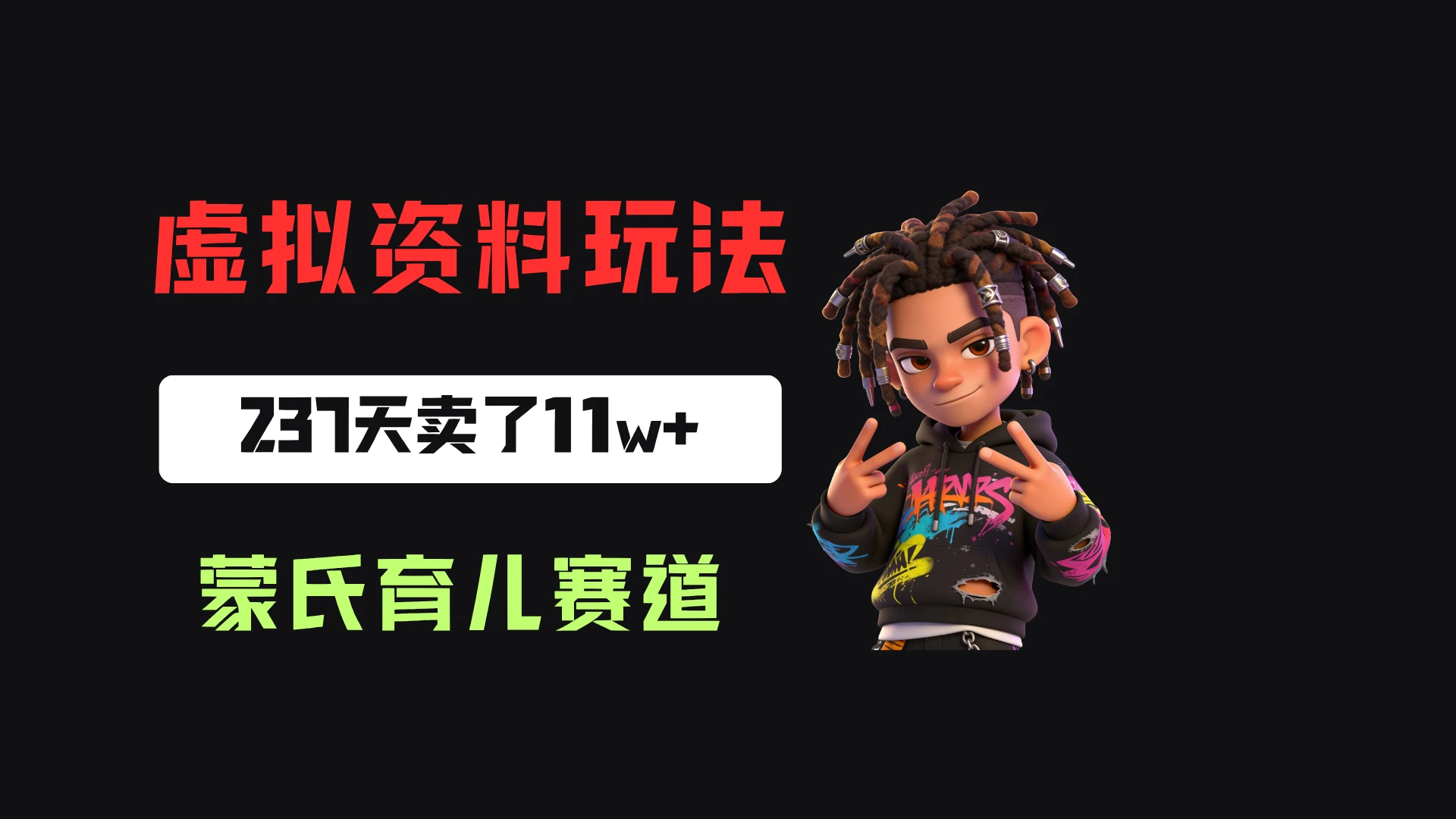 小红书卖蒙氏育儿干货指南，客单价39，237天卖了11w+！-集课