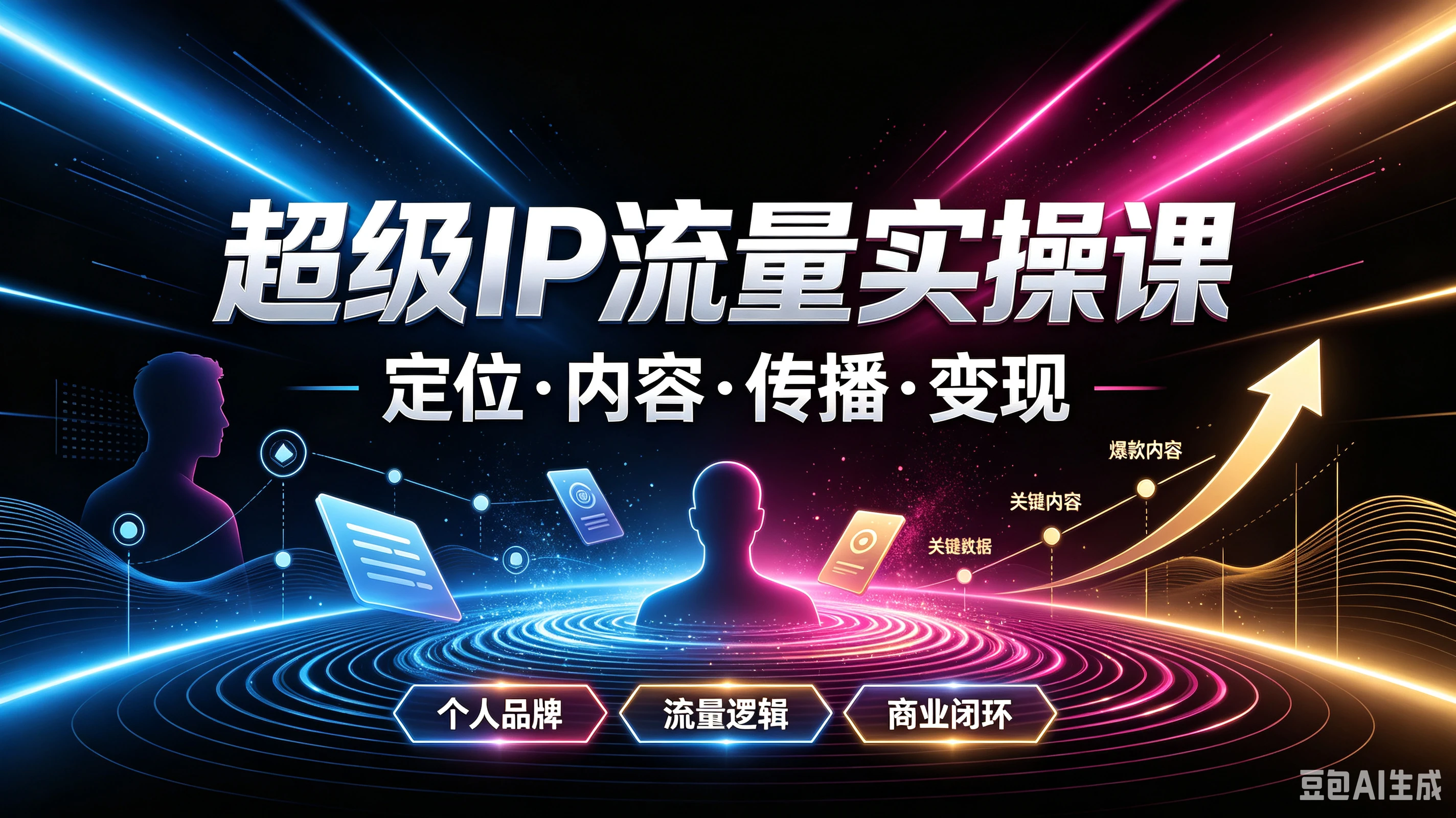 【精】超级IP流量实操课，定位·内容·传播·变现，个人品牌、流量逻辑、商业闭环-集课